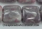 CLI63 15.5 inches 25*25mm square natural lilac jasper beads wholesale