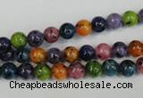 CLJ215 15.5 inches 6mm round mixed color dyed sesame jasper beads