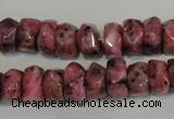 CLJ247 15.5 inches 6*11mm faceted nuggets dyed sesame jasper beads