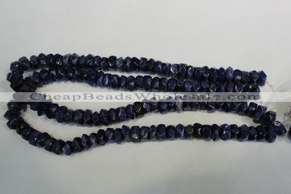 CLJ249 15.5 inches 6*11mm faceted nuggets dyed sesame jasper beads