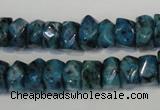 CLJ250 15.5 inches 6*11mm faceted nuggets dyed sesame jasper beads