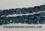 CLJ256 15.5 inches 8*8mm square dyed sesame jasper beads wholesale