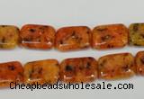 CLJ281 15.5 inches 10*14mm rectangle dyed sesame jasper beads wholesale