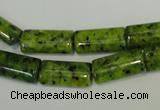 CLJ300 15.5 inches 8*16mm flat tube dyed sesame jasper beads wholesale