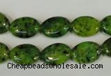 CLJ318 15.5 inches 10*14mm oval dyed sesame jasper beads wholesale