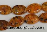 CLJ322 15.5 inches 13*18mm oval dyed sesame jasper beads wholesale