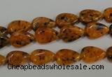 CLJ331 15.5 inches 8*12mm flat teardrop dyed sesame jasper beads