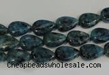 CLJ333 15.5 inches 8*12mm flat teardrop dyed sesame jasper beads