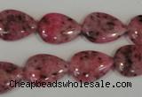 CLJ337 15.5 inches 13*18mm flat teardrop dyed sesame jasper beads