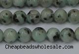 CLJ401 15.5 inches 6mm round sesame jasper beads wholesale