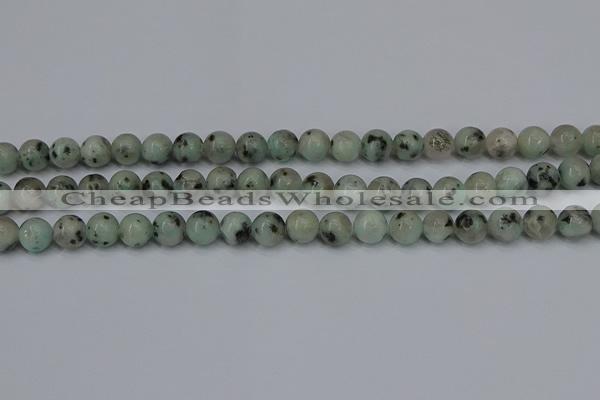 CLJ402 15.5 inches 8mm round sesame jasper beads wholesale