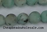 CLJ414 15.5 inches 12mm round matte sesame jasper beads wholesale