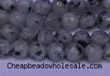 CLJ421 15.5 inches 6mm faceted round sesame jasper beads