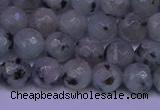 CLJ422 15.5 inches 8mm faceted round sesame jasper beads