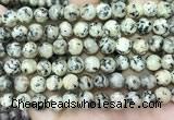 CLJ552 15.5 inches 6mm,8mm,10mm & 12mm faceted round sesame jasper beads