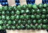 CLJ576 15 inches 10mm faceted round sesame jasper beads