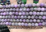 CLJ586 15 inches 8mm round matte sesame jasper beads