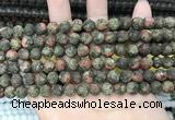 CLJ596 15 inches 8mm round matte sesame jasper beads