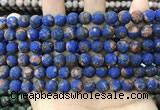 CLJ597 15 inches 8mm round matte sesame jasper beads