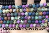 CLJ600 15 inches 8mm round matte sesame jasper beads