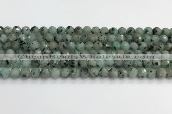 CLJ641 15.5 inches 8mm faceted round sesame jasper beads wholesale