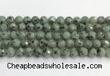 CLJ642 15.5 inches 10mm faceted round sesame jasper beads wholesale