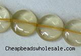 CLQ04 15.5 inches 12mm coin natural lemon quartz beads Wholesale