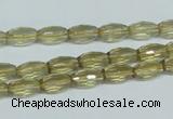 CLQ09 15.5 inches 8*16mm faceted rice natural lemon quartz beads