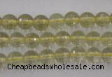 CLQ162 15.5 inches 8mm faceted round natural lemon quartz beads