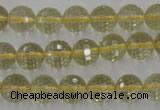 CLQ163 15.5 inches 10mm faceted round natural lemon quartz beads