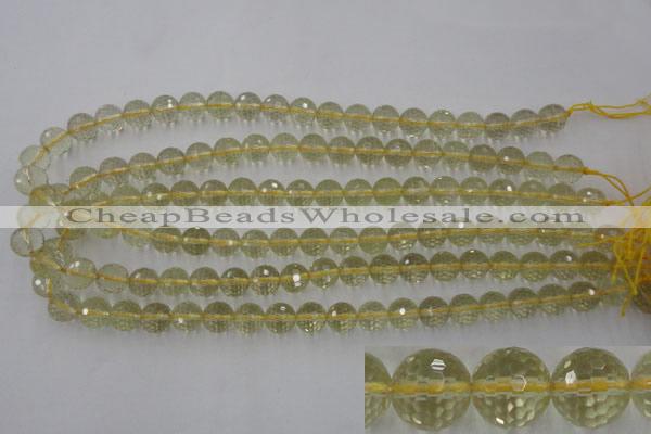 CLQ163 15.5 inches 10mm faceted round natural lemon quartz beads