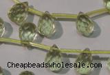 CLQ250 Top-drilled 8*12mm faceted teardrop natural lemon quartz beads