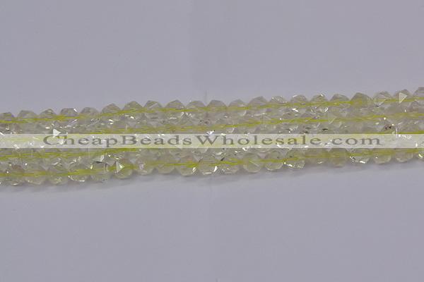 CLQ312 15.5 inches 8mm faceted nuggets lemon quartz beads