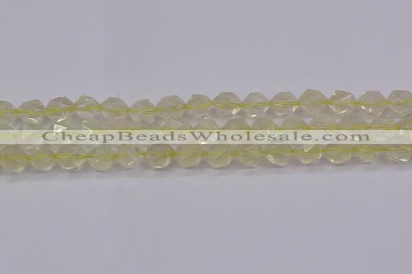 CLQ314 15.5 inches 12mm faceted nuggets lemon quartz beads