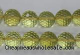 CLQ57 15.5 inches 10mm faceted round natural lemon quartz beads