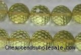 CLQ59 15.5 inches 14mm faceted round natural lemon quartz beads