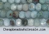 CLR100 15.5 inches 2*3mm faceted rondelle larimar gemstone beads