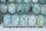 CLR102 15.5 inches 4*7mm faceted rondelle larimar gemstone beads