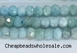 CLR108 15.5 inches 2*3mm faceted rondelle natural larimar beads