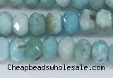 CLR109 15.5 inches 2.5*4mm faceted rondelle natural larimar beads