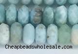 CLR111 15.5 inches 4*6mm faceted rondelle natural larimar beads