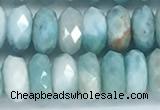 CLR112 15.5 inches 4*7mm faceted rondelle natural larimar beads