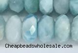 CLR114 15.5 inches 5*9mm faceted rondelle natural larimar beads