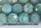 CLR119 15.5 inches 8mm faceted round larimar gemstone beads