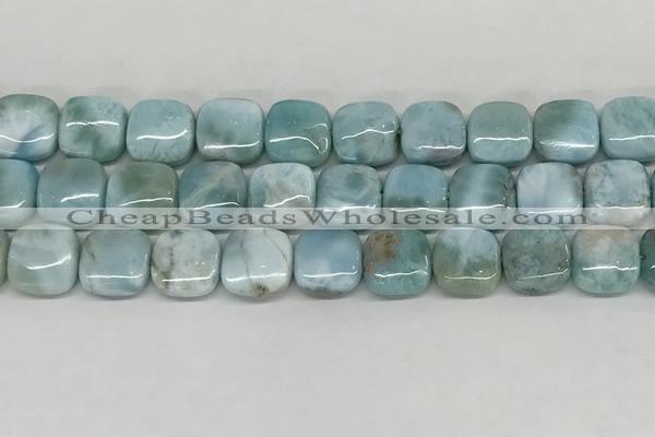 CLR131 15.5 inches 10*10mm square natural larimar gemstone beads