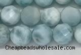 CLR137 15.5 inches 7mm faceted round natural larimar beads