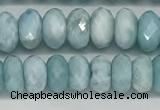 CLR139 15.5 inches 4*6mm faceted rondelle natural larimar beads