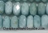 CLR140 15.5 inches 4*8mm faceted rondelle natural larimar beads