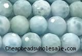 CLR154 15 inches 7mm faceted round larimar gemstone beads