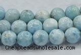 CLR17 15.5 inches 10mm round grade A natural larimar gemstone beads